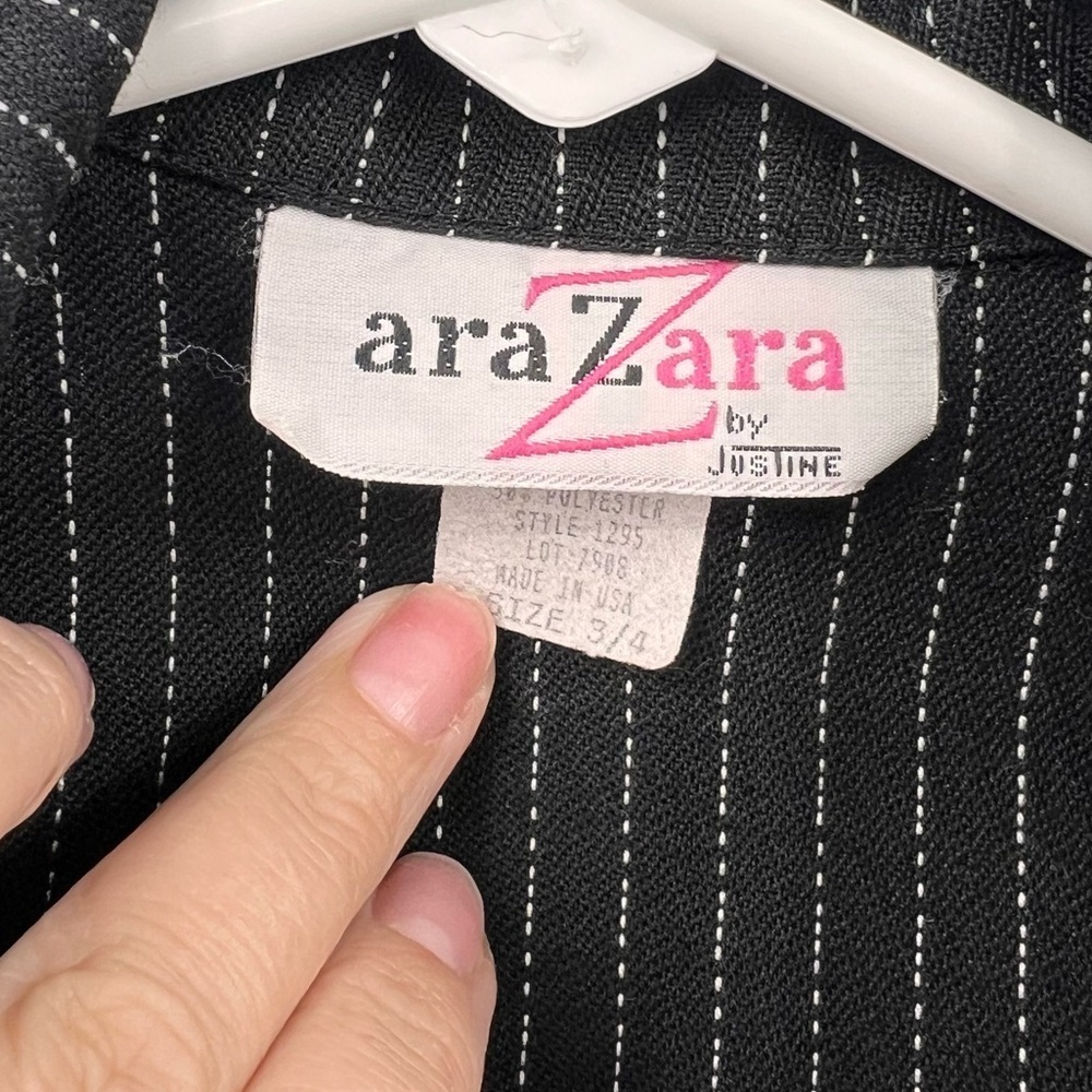 Zara By Justine Y2K Vintage Pinstripes Career Work Pleated Skirt Suit Set Sz 3/4 - Picture 6 of 8